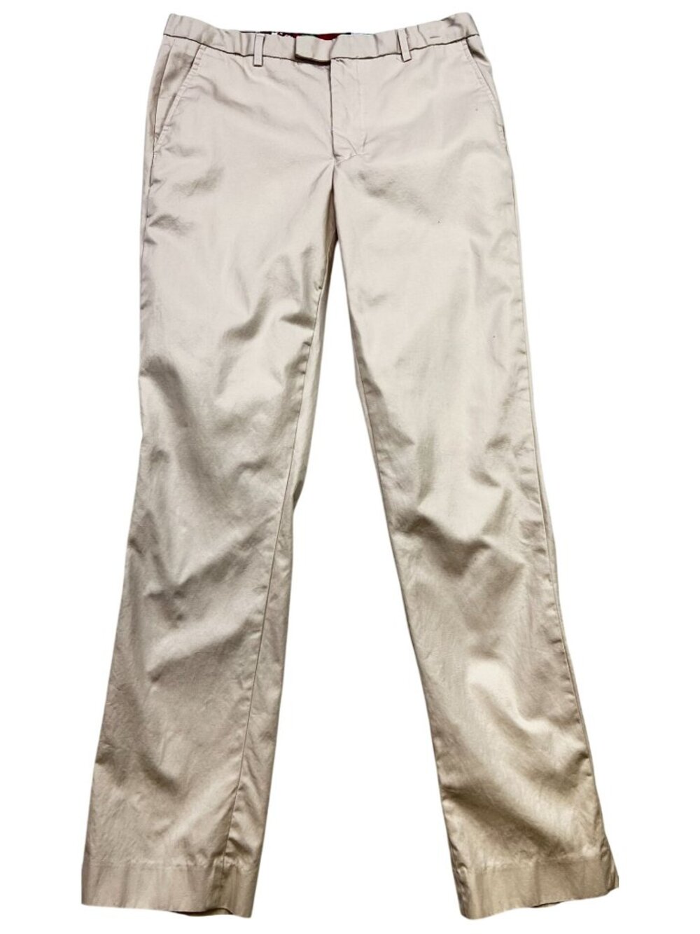 EDGE by WD.NY Men's Slim Fit Chino Pants Flat Front Size 32x32 Khaki Solid